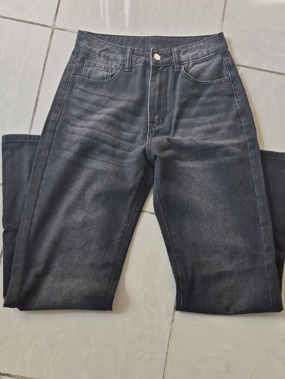 Men's Dark Wash Black Jeans - Classic Straight Fit